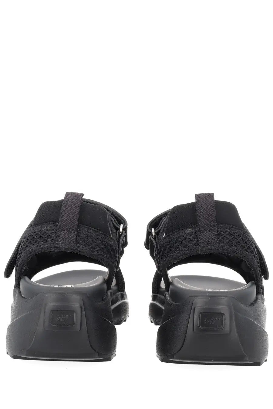 Roger Vivier women’s sandalo viv on the run black sandals with chunky rubber sole and mesh straps