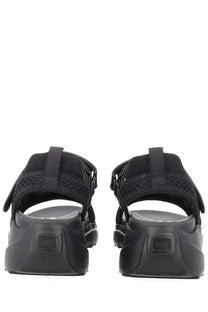 Roger Vivier women’s sandalo viv on the run black sandals with chunky rubber sole and mesh straps