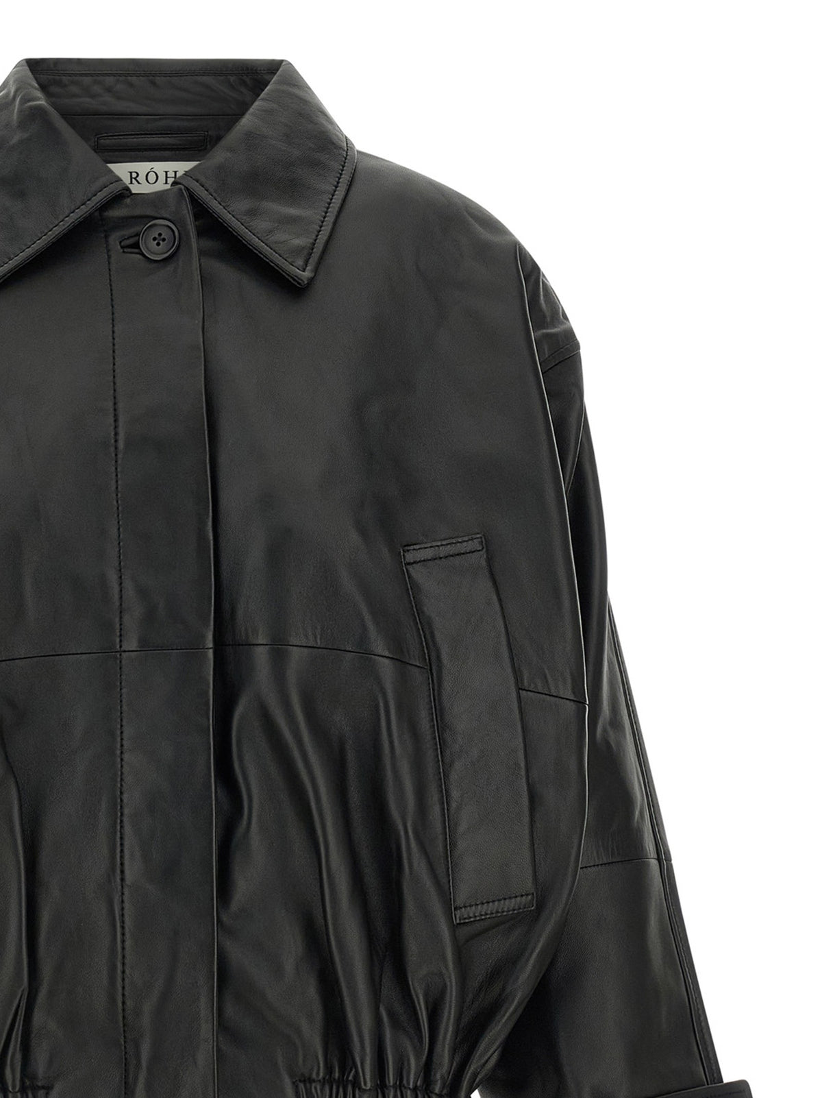 Rohe Blouson Leather Jacket Black, view 3