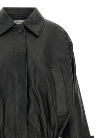 Rohe Blouson Leather Jacket Black, view 3