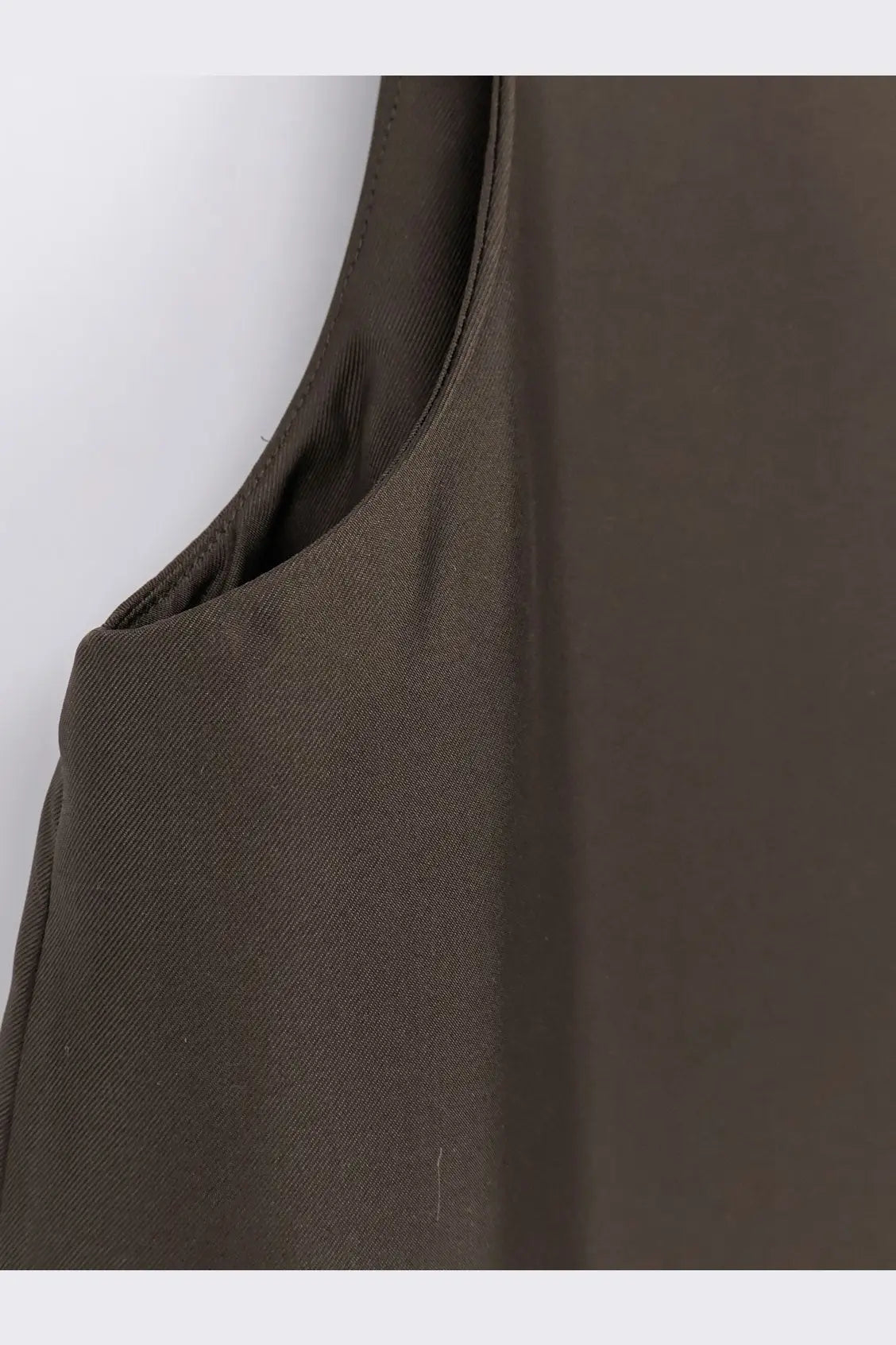 A sleek olive green sleeveless top from rohe womens long silk dress earth with smooth textured fabric and clean shoulder stitching