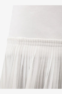 Rohe women’s pleated cotton skirt white with soft flowing fabric and elastic waistband for comfortable wear