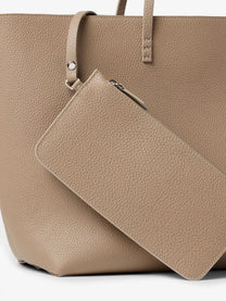 Fendi Women's Roll Medium Leather Shopping Bag Beige