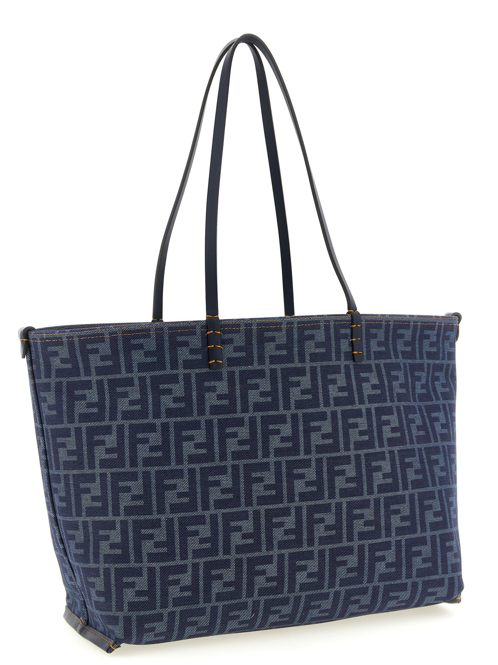 Fendi Roll Medium Reversible Shopping Bag Blue