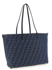 Fendi Roll Medium Reversible Shopping Bag Blue