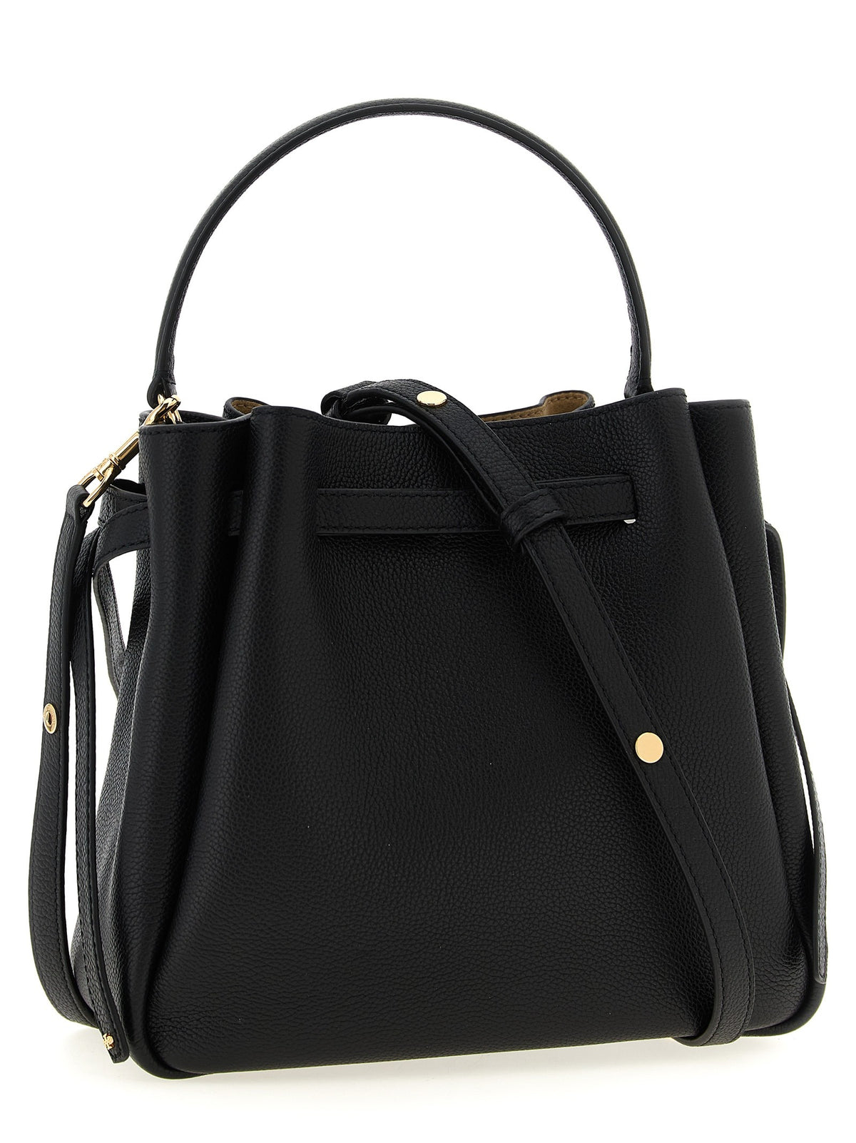 Tory Burch Women's Romy Leather Bucket Bag Black, view 2