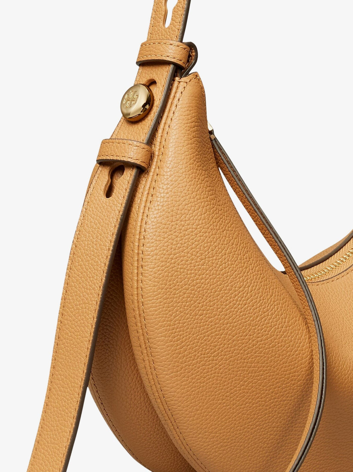 Tory Burch Women's Romy Half Moon Leather Shoulder Bag Brown