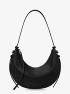 Tory Burch Women's Romy Half Moon Leather Shoulder Bag Black