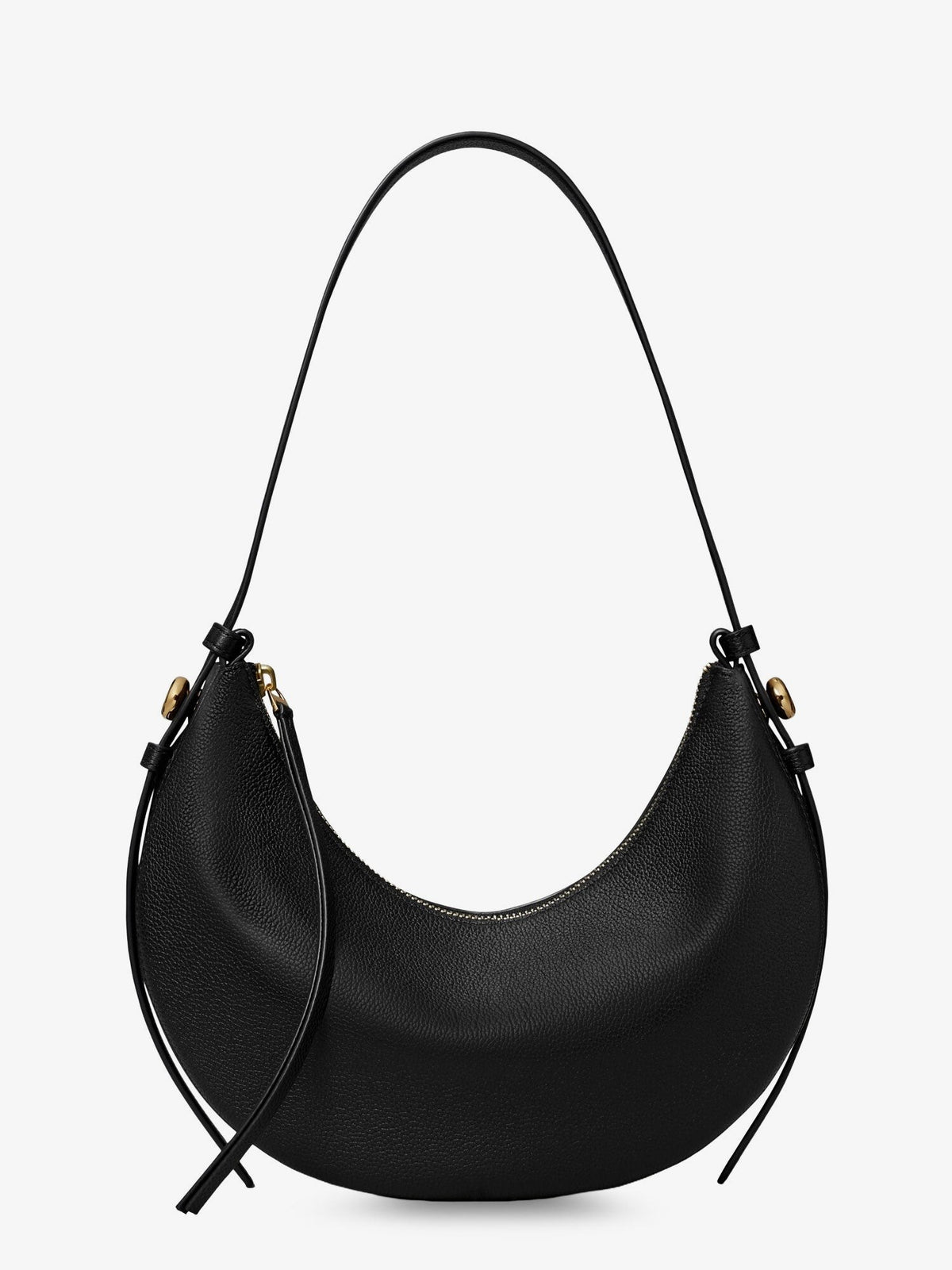 Tory Burch Women's Romy Half Moon Leather Shoulder Bag Black