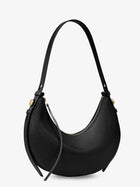 Tory Burch Women's Romy Half Moon Leather Shoulder Bag Black