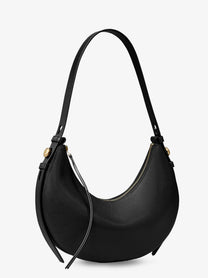 Tory Burch Women's Romy Half Moon Leather Shoulder Bag Black