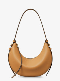 Tory Burch Women's Romy Half Moon Leather Shoulder Bag Brown