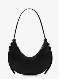 Tory Burch Women's Romy Half Moon Leather Shoulder Bag Black