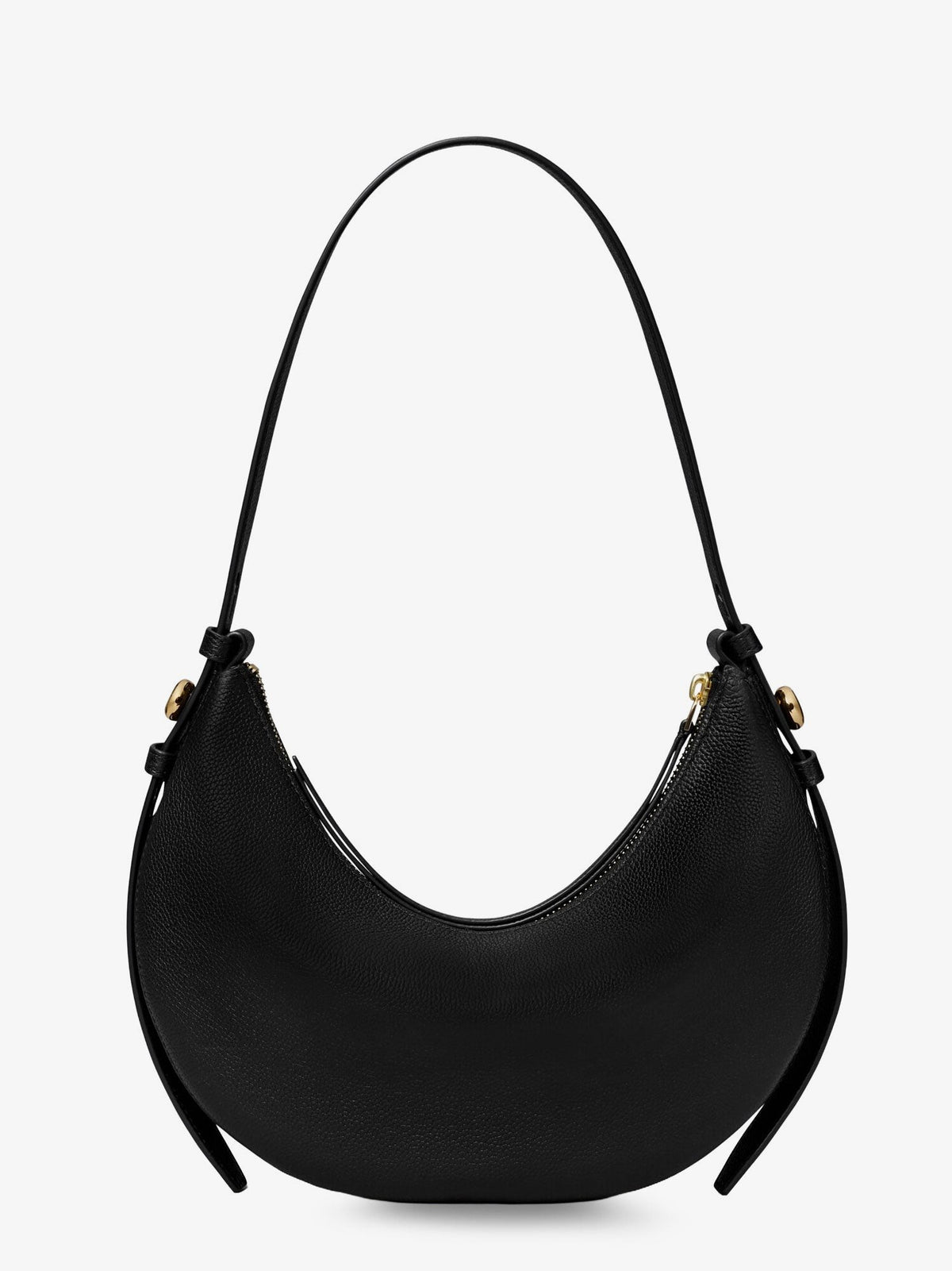 Tory Burch Women's Romy Half Moon Leather Shoulder Bag Black