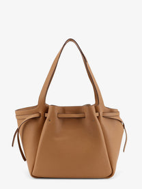 Tory Burch Women's Romy Pebbled Leather Tote Shoulder Bag Brown