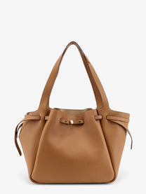 Tory Burch Women's Romy Pebbled Leather Tote Shoulder Bag Brown