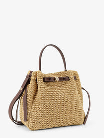 Tory Burch Women's Romy Raffia and Leather Bucket Bag White