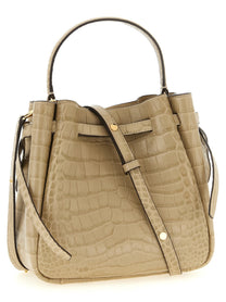 Tory Burch Romy Small Bucket Bag Beige