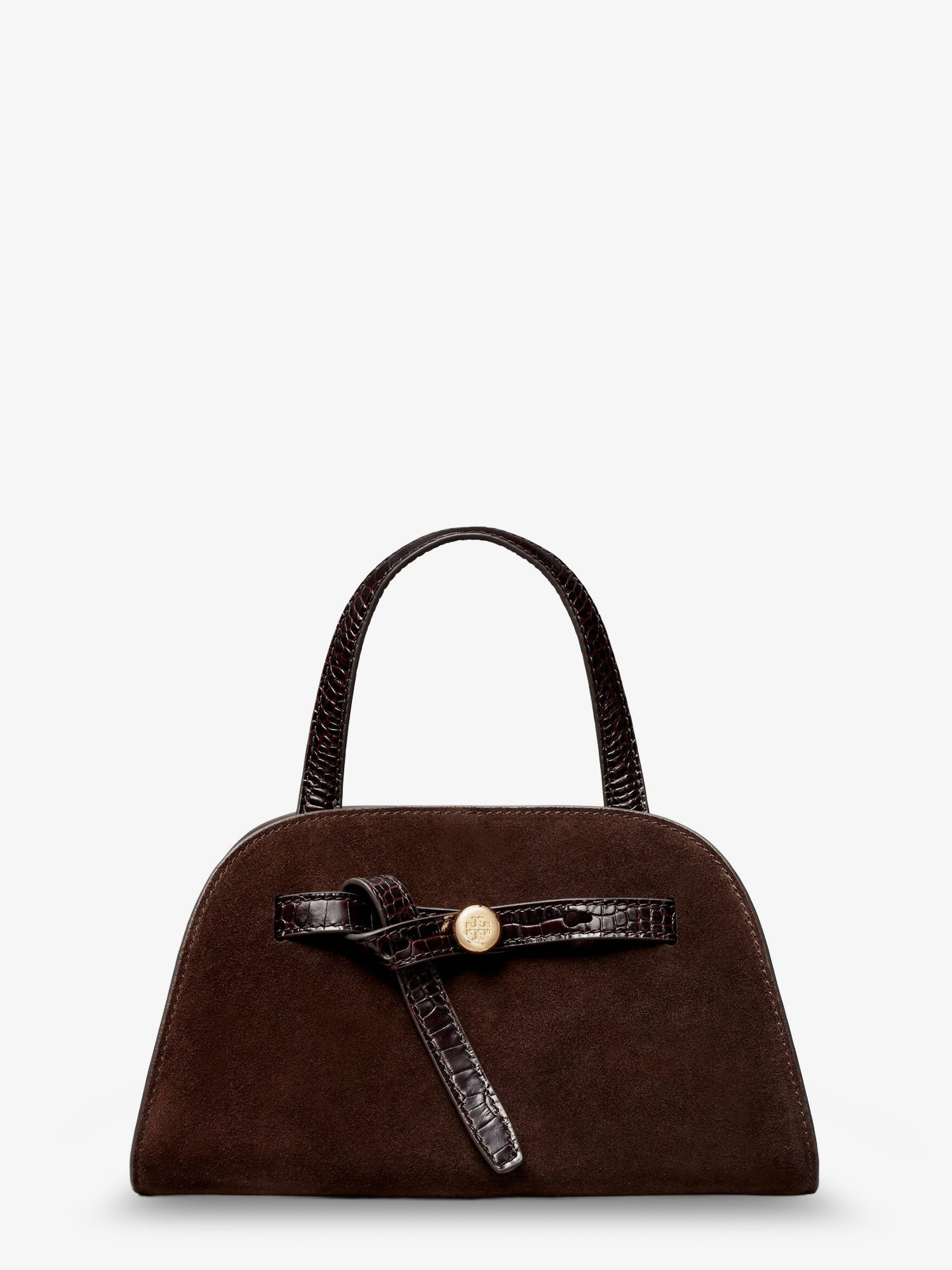 Tory Burch Women's Romy Small Suede Satchel Bag Brown