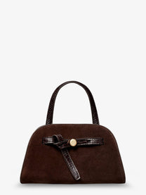 Tory Burch Women's Romy Small Suede Satchel Bag Brown