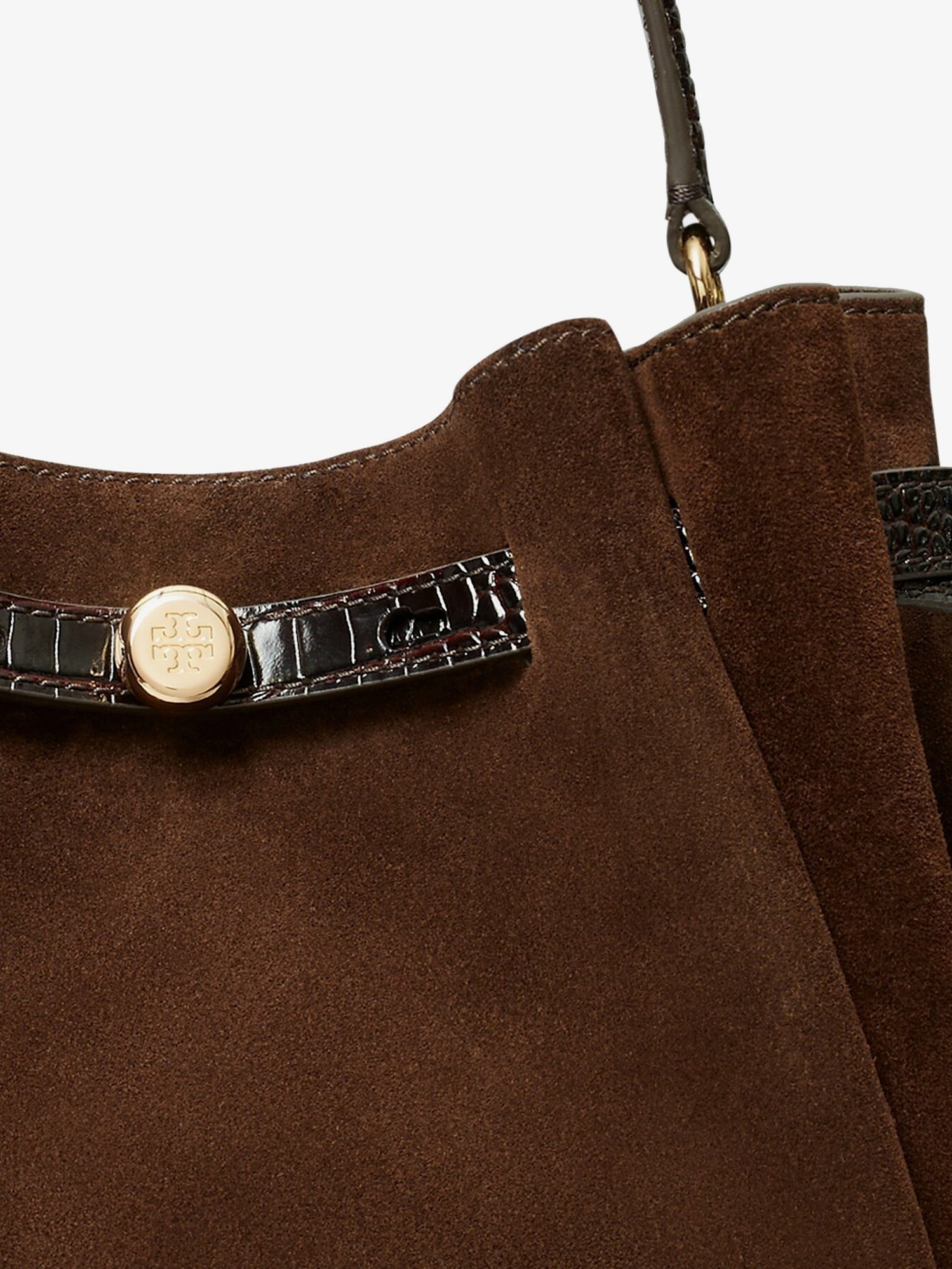 Tory Burch Women's Romy Suede Bucket Bag Brown