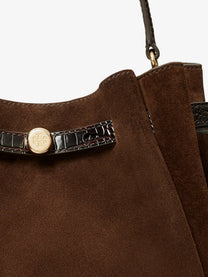 Tory Burch Women's Romy Suede Bucket Bag Brown