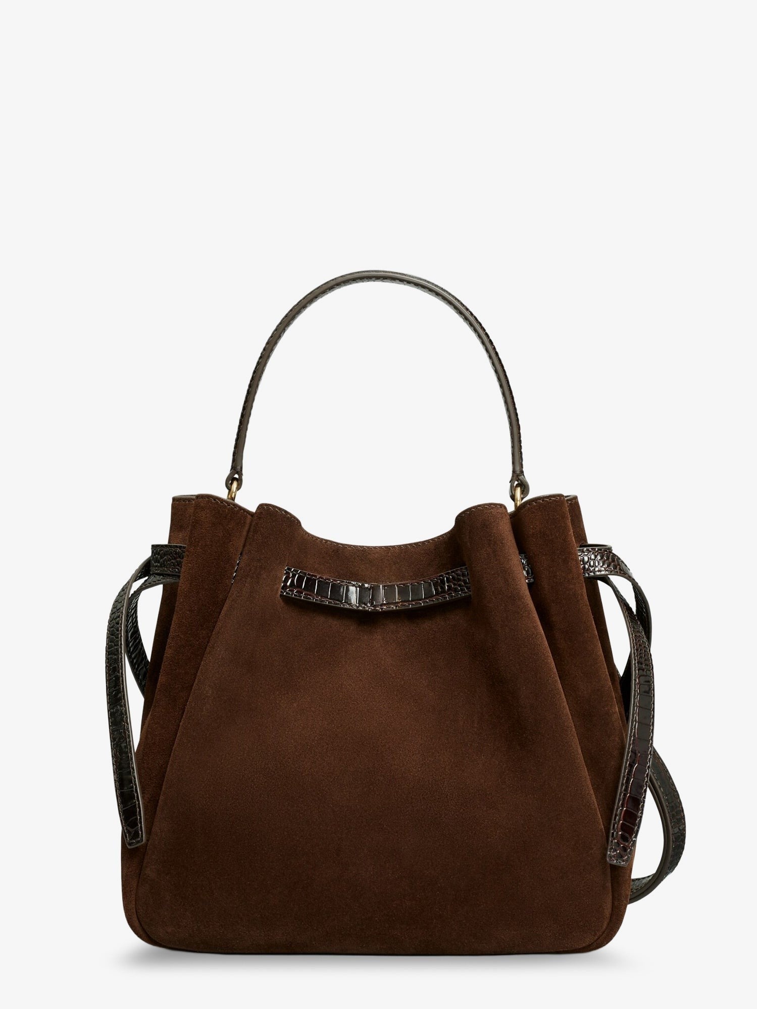 Tory Burch Women's Romy Suede Bucket Bag Brown