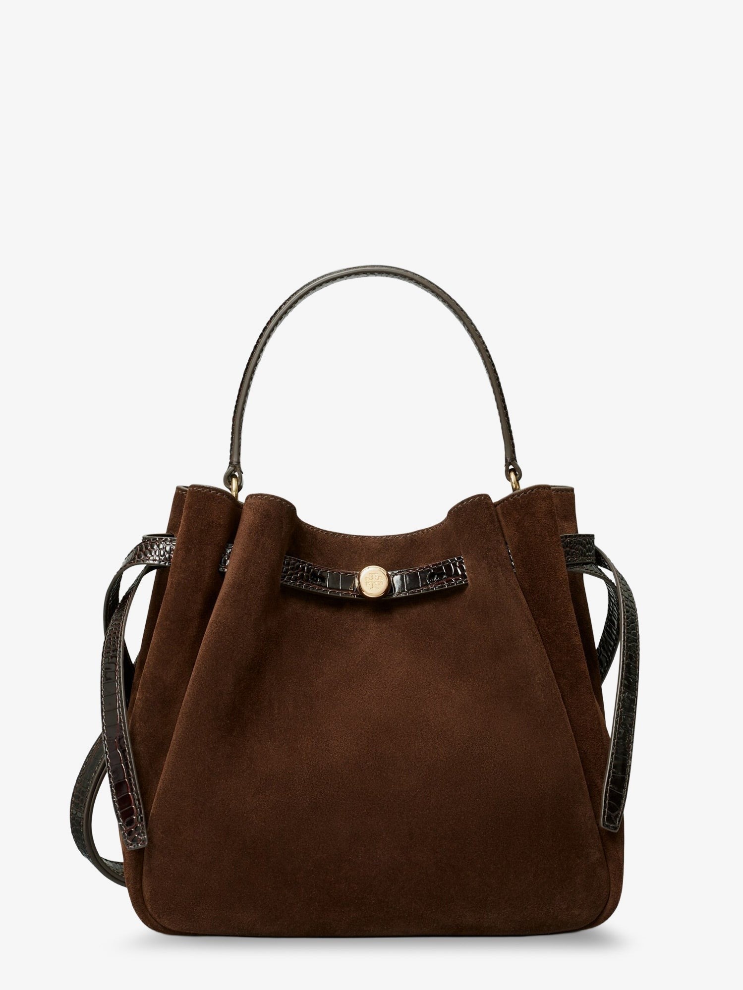 Tory Burch Women's Romy Suede Bucket Bag Brown