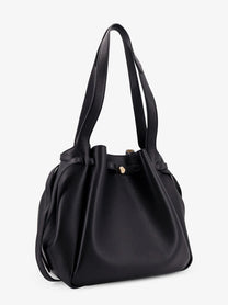 Tory Burch Women's Romy Tote Leather Shopping Bag Black