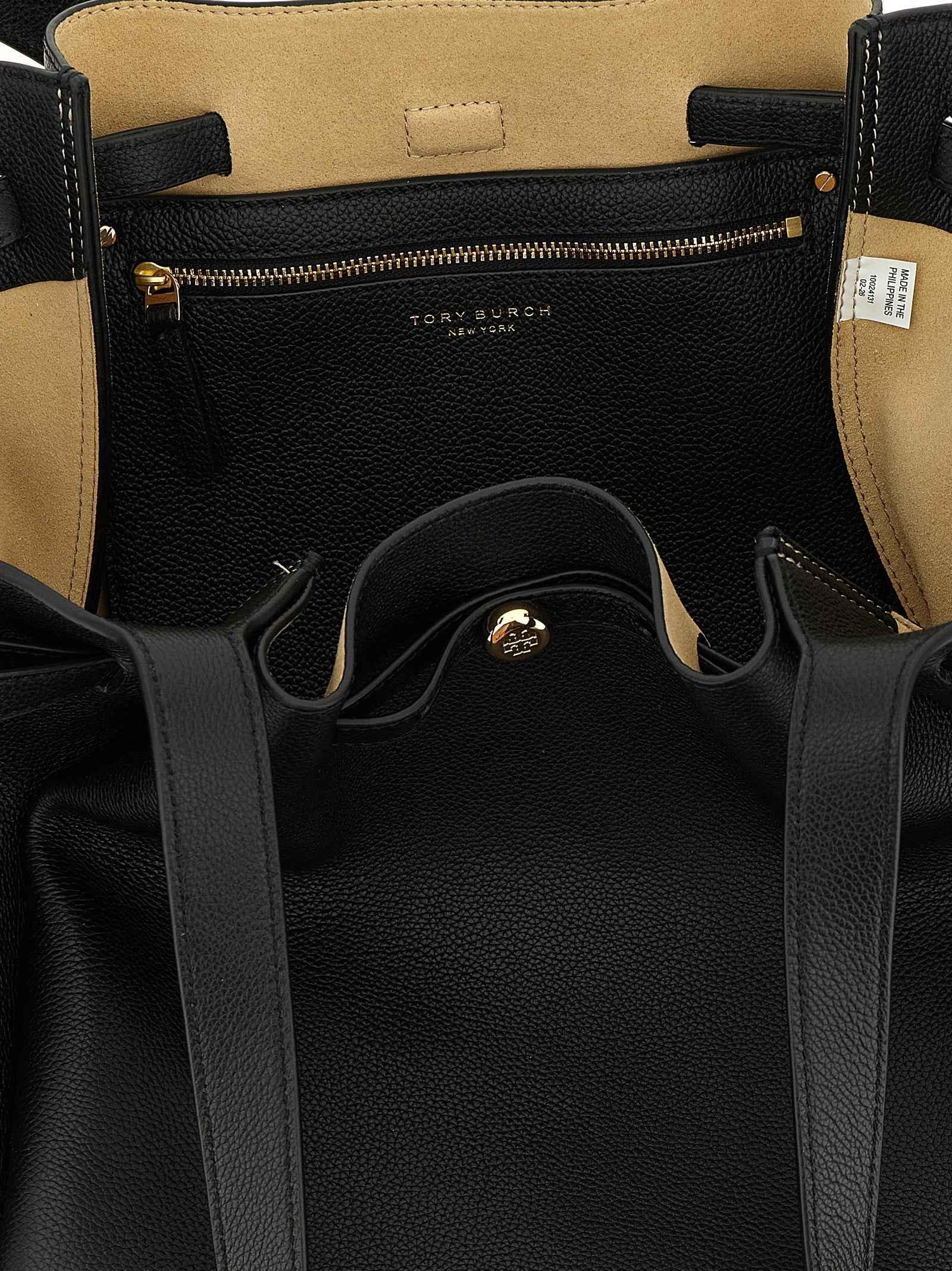 Tory Burch Romy Tote Shopping Bag Black