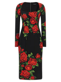 Dolce &amp; Gabbana Rose Longuette Dress Gold