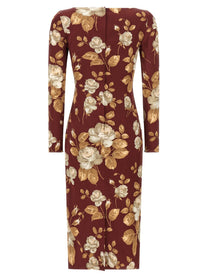Dolce &amp; Gabbana Rose Print Dress Gold, view 2