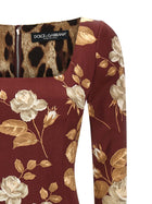 Dolce &amp; Gabbana Rose Print Dress Gold, view 3