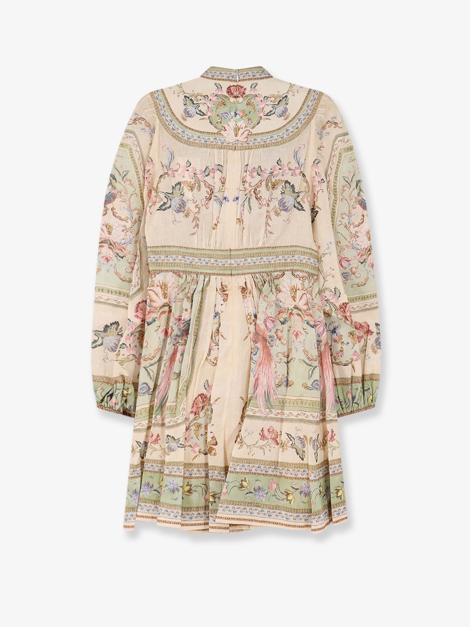 Zimmermann Women's Roselight Plunge Tapestry Print Linen Dress Green