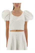 ROTATE Birger Christensen Women's Cotton Top White
