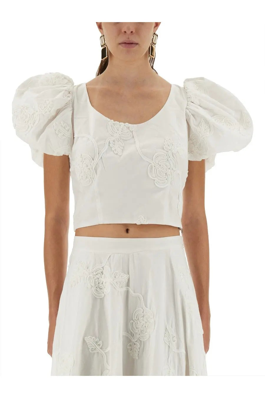 ROTATE Birger Christensen Women's Cotton Top White
