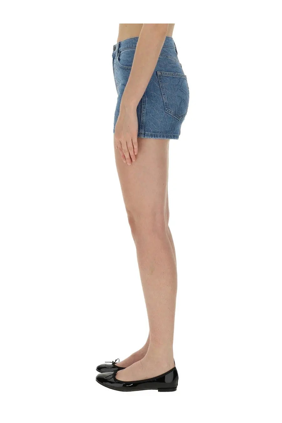 ROTATE Birger Christensen Women's Denim Shorts Blue, view 3