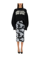 ROTATE Birger Christensen Women's Floral Pencil Skirt Black, view 2