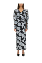 ROTATE Birger Christensen Women's Long Floral Dress Black