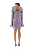 ROTATE Birger Christensen Women's Mesh Mini Dress Purple, view 3