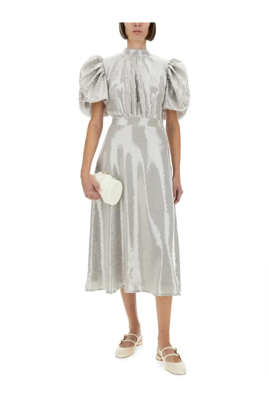 ROTATE Birger Christensen Women's Midi Dress Grey, view 2