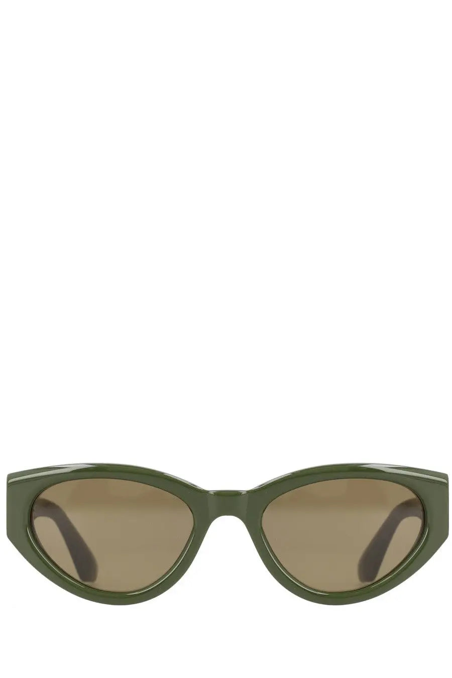 Rotate Birger Christensen womens olive green cat-eye sunglasses with brown gradient lenses for sun protection