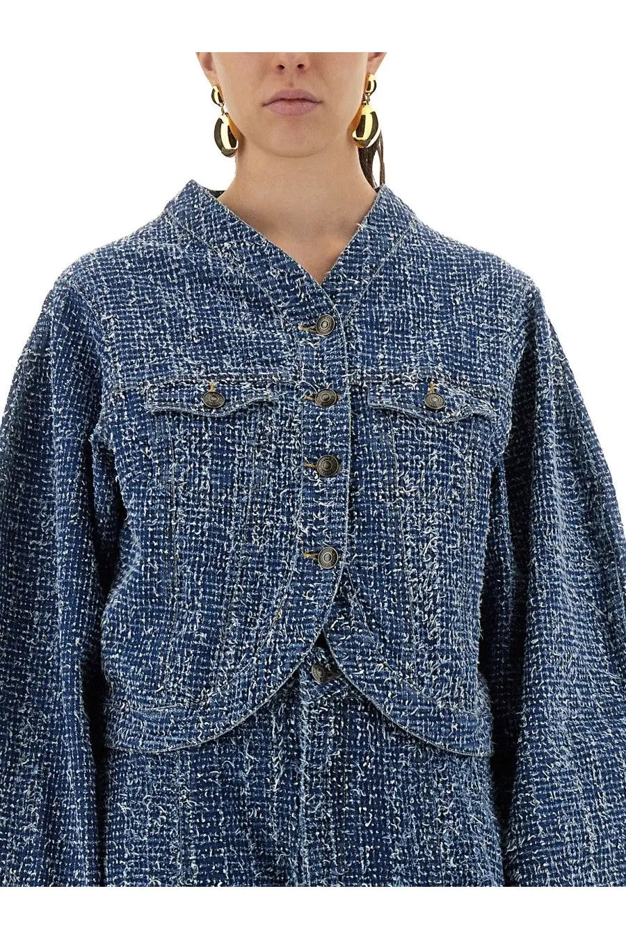 ROTATE Birger Christensen Women's Round Sleeve Jacket Blue, view 4