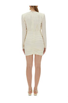 ROTATE Birger Christensen Women's Satin Gathered Mini Dress White, view 3