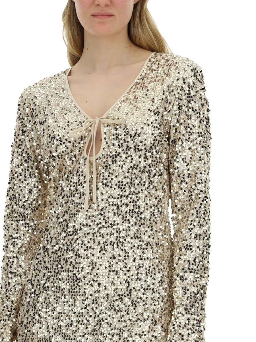 ROTATE Birger Christensen Women's Sequined Dress Blue, view 2