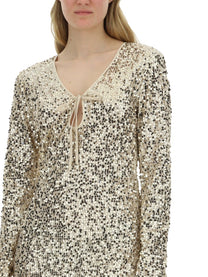 ROTATE Birger Christensen Women's Sequined Dress Blue, view 2