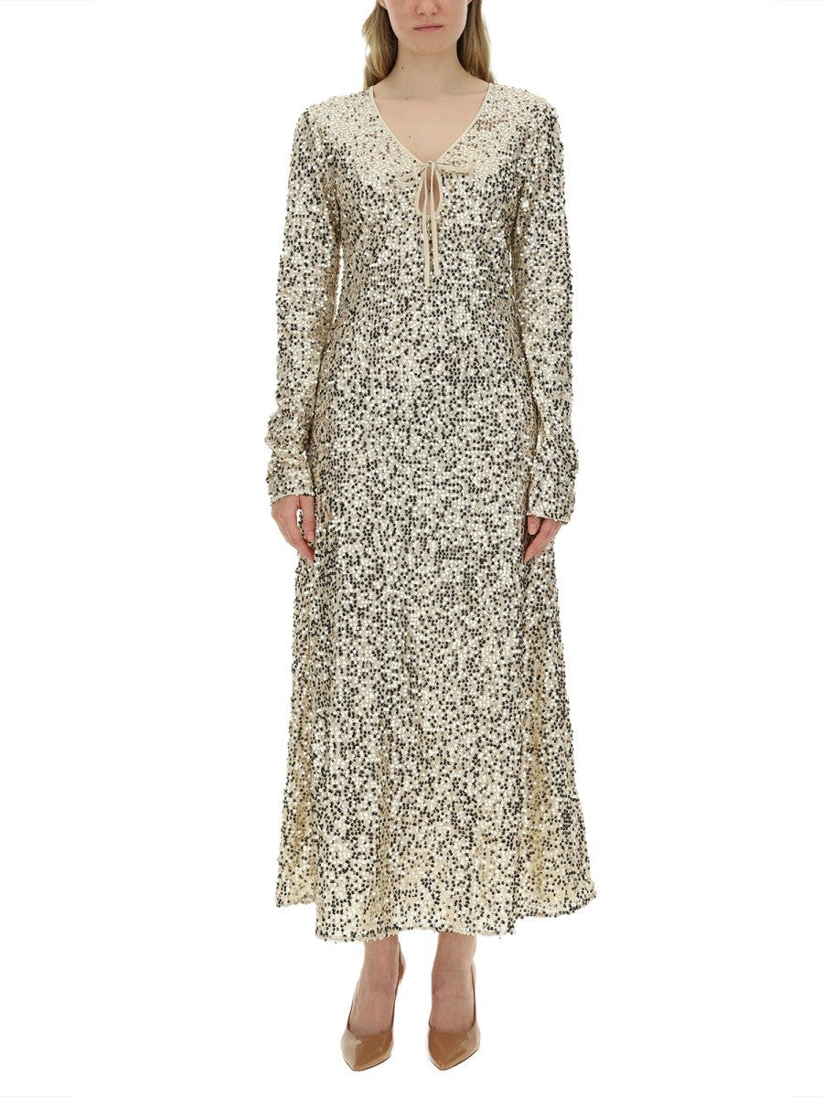 ROTATE Birger Christensen Women's Sequined Dress Blue, view 4