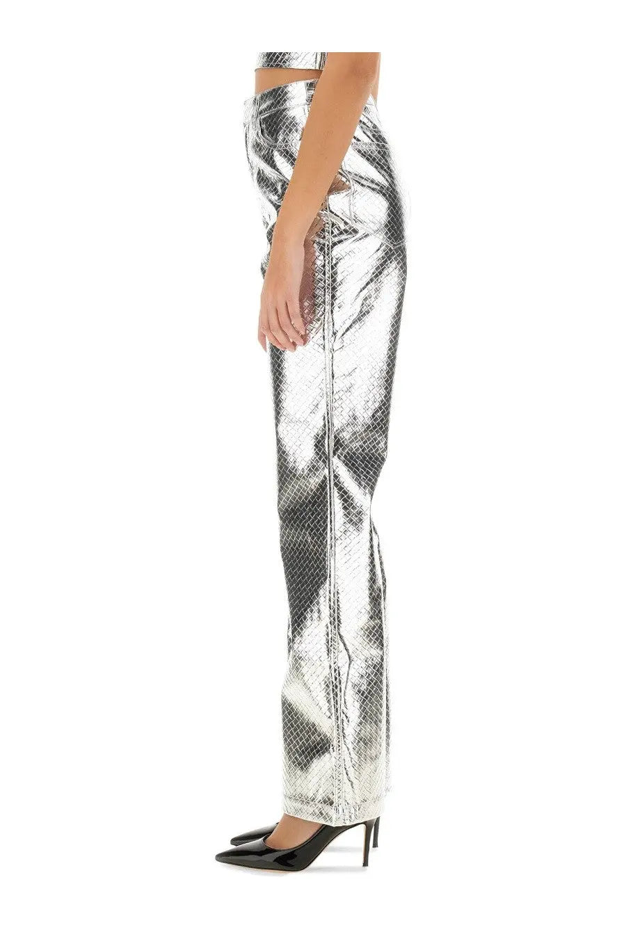 ROTATE Birger Christensen Women's Straigth Leg Pants Silver, view 4