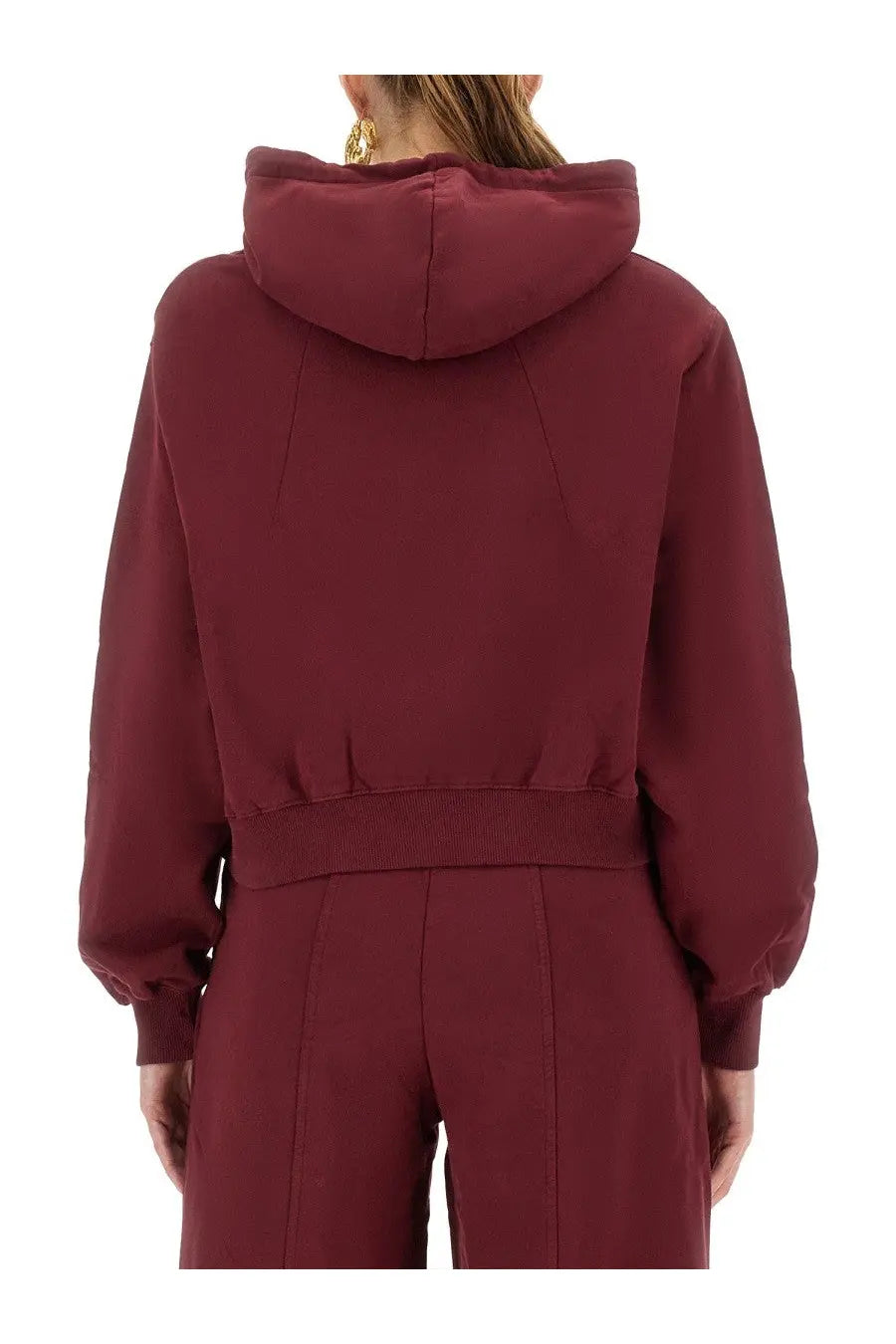 ROTATE Birger Christensen Women's Terry Back Hoodie Red, view 3