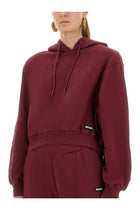 ROTATE Birger Christensen Women's Terry Back Hoodie Red, view 4